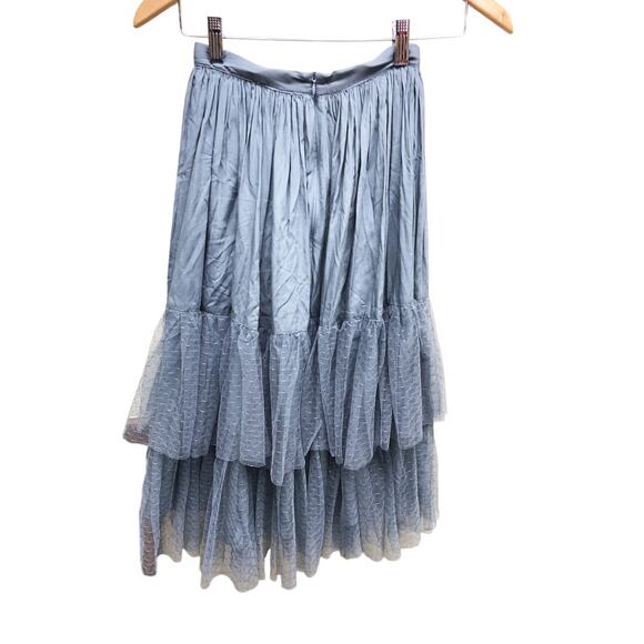 Joyfolie Mia Joy Teal Green Rayon Skirt 2 Layer Ruffle Tule Size 7 Whimsy Goth - Picture 6 of 9